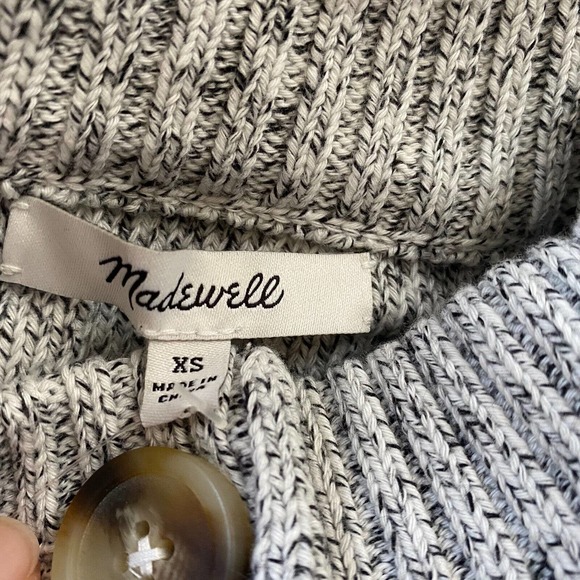 Madewell Womens Gray Button Cropped Broadway Cardigan Sweater Size XS New - Picture 8 of 9
